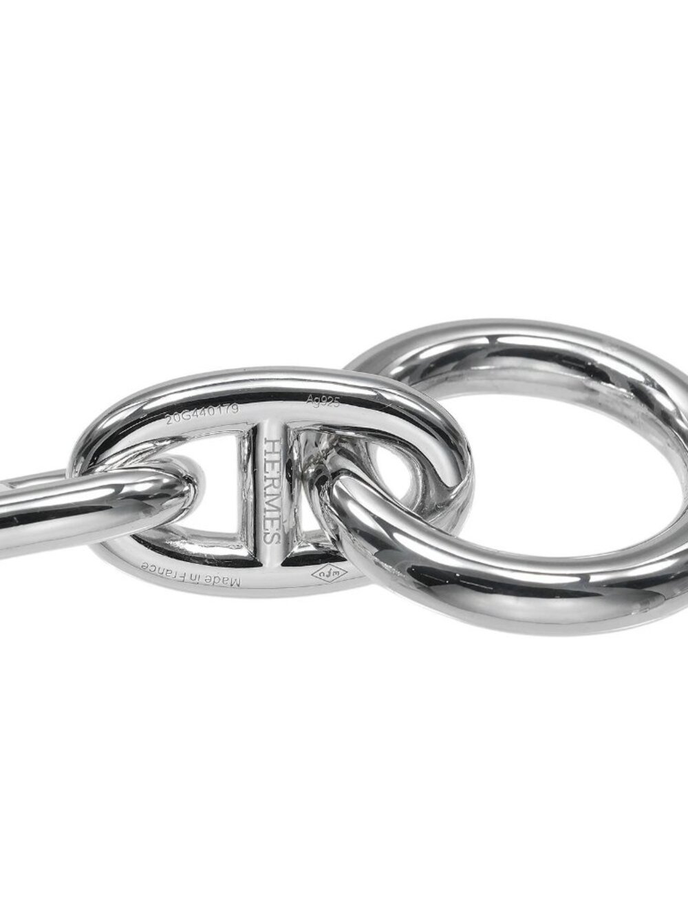 HERMES Chaine d'Ancre TGM 13 links Bracelet Silver925 121.5g Women - Picture 3 of 8